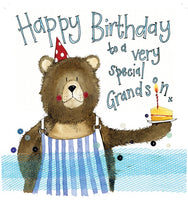 Grandson Bear Birthday Card