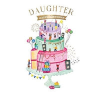 DAUGHTER / CELEBRATE WITH CAKE Birthday/Greeting Card