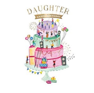 DAUGHTER / CELEBRATE WITH CAKE Birthday/Greeting Card