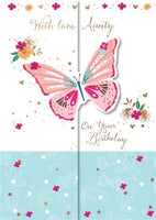 AUNTY / SWEET BUTTERFLY Birthday/Greeting Card