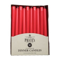 PRICES 10" RED TAPERED DINNER CANDLE