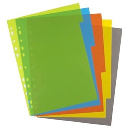 ECOECO A4 50% RECYCLED INDEX FILE DIVIDERS 5 PART