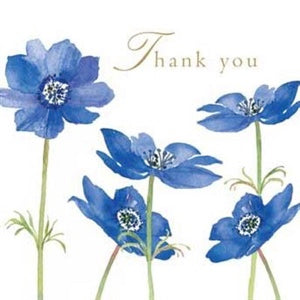THANK YOU / BLUE POPPIES GREETING CARD