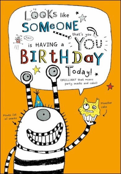 "Birthday Today" Birthday Card