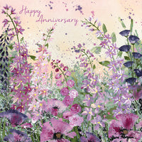 Pink Poppy Burst- Anniversary Greeting Card