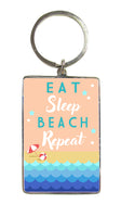 Eat Sleep Beach Repeat Key Ring