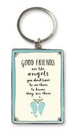 Good Friends are like Angels Key Ring