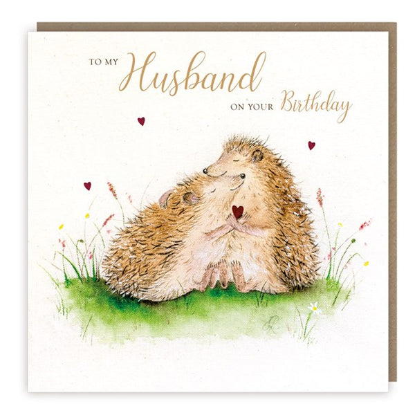 Husband - Hedgehogs - Birthday Card