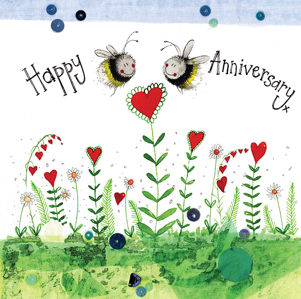 HAPPY ANNIVERSARY BEES GREETING CARD