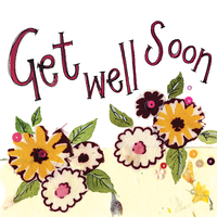YELLOW FLOWERS GET WELL CARD