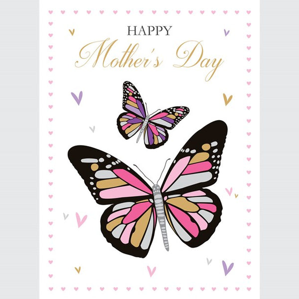 Mothers Day Card - Sparkle - Butterflies