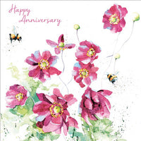 Japanese Anemones- Anniversary Greeting Card