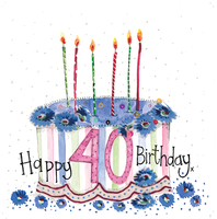 40TH BIRTHDAY CAKE SPARKLE CARD