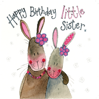 LITTLE SISTER RABBIT BIRTHDAY CARD