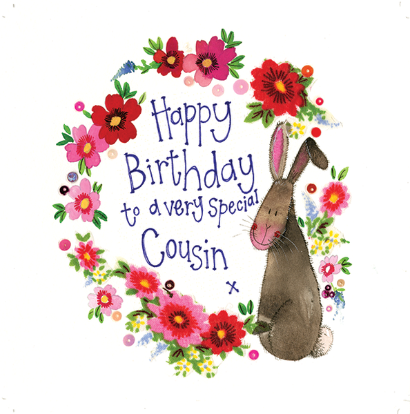Cousin Rabbit Birthday Card