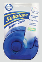 SELLOTAPE SUPER CLEAR WITH DISPENSER 18mm X 15m