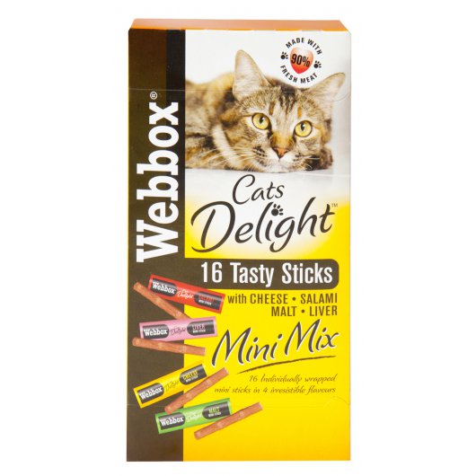 Webbox Cats Delight Mini Mix Salami Cheese Liver&Malt 16 tasty sticks