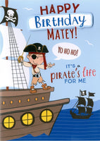 Greeting Card - Open - Pirate