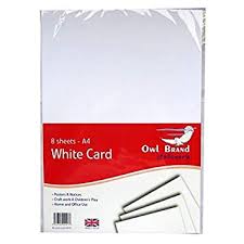 A4 White Card 8 sheets