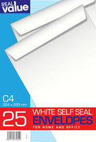 25 White Self Seal Envelopes Size 324 x 229mm A4
