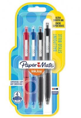PAPER MATE INKJOY WRAP 100 RETRACT ASSORTED 4S