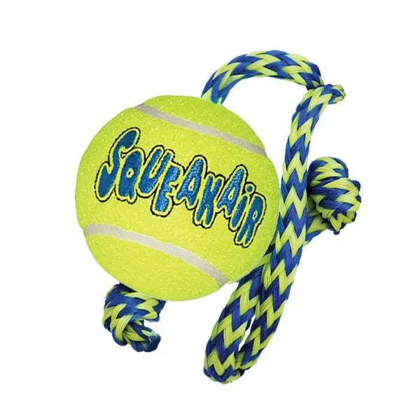 Kong Squeakair Tennis Ball With Rope Medium
