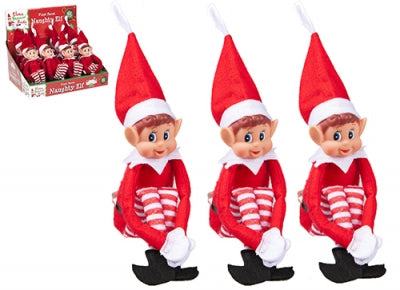 12" 30cm RED LONG LEG SOFT BODY VINYL FACE BOY ELF WITH HAT