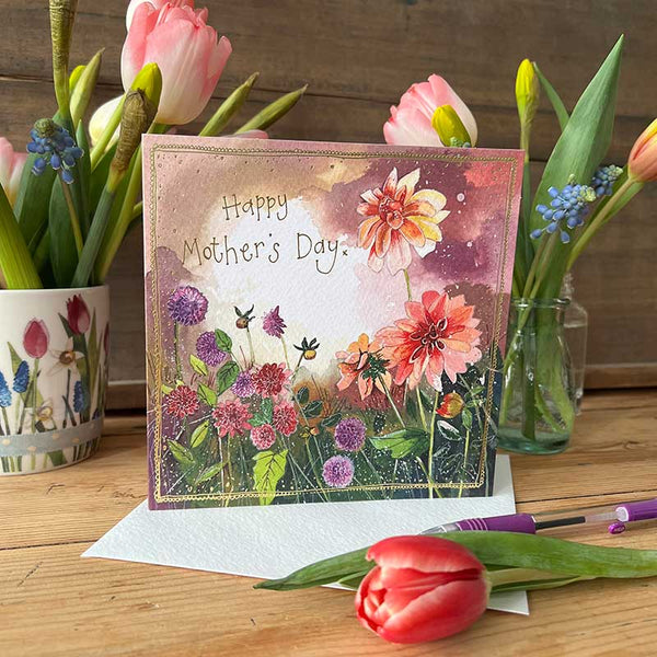 Happy Mother's Day Dahlias Card