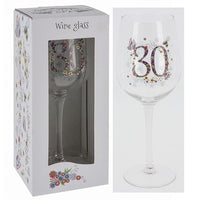 Doodleicious 30th Wine Glass