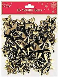 16 Metallic Gift Bows Gold