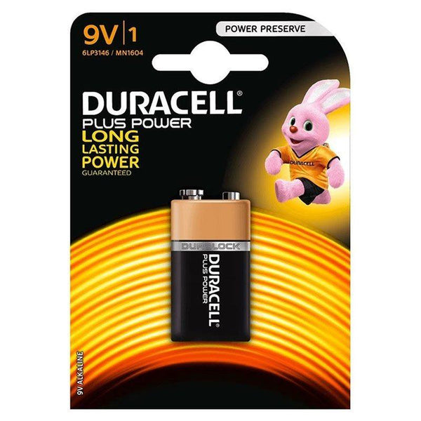 9V Duracell Plus Power Long Lasting Power Battery
