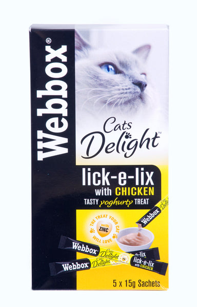 Webbox Cats Delight Lick-e-lix Cat Treats Chicken 5x15g