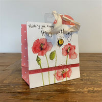 BEES AND POPPIES SMALL SPARKLE GIFT BAG