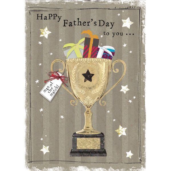 Trophy 7x5 Inch Fathers Day Greeting Card By Carson Higham