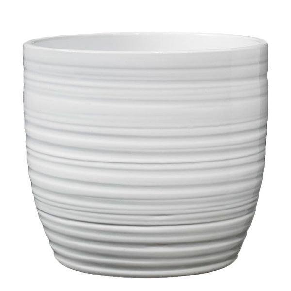 Bergamo White Christmas Ceramic Pot (14cm)