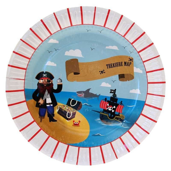 Pirate Party Paper Plates Round - 9 inch (x8)