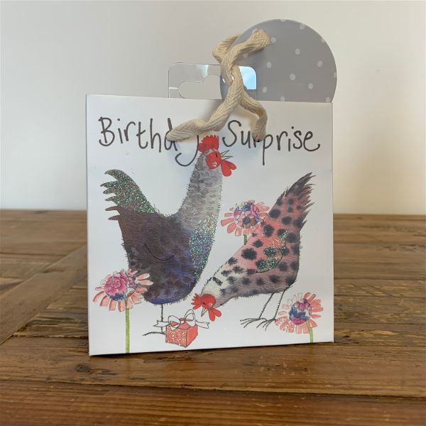 CHICKENS SMALL SPARKLE GIFT BAG