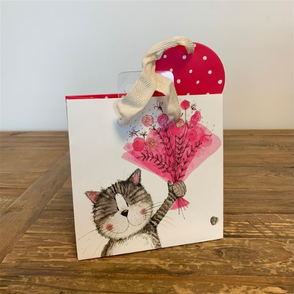 PINK BOUQUET SMALL SPARKLE GIFT BAG