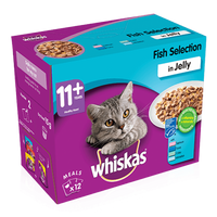Whiskas 11+ Cat Pouches Fish Favourites In Jelly 12 x 85g