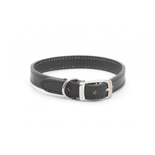 Heritage Leather Collar Black 16mm 28-36cm Sz 3