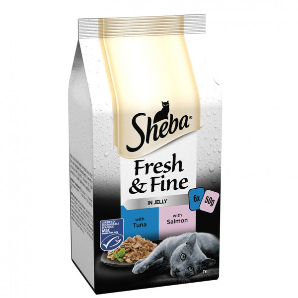 Sheba Pouch Fresh & Fine With Tuna & Salmon In Jelly 6x50g