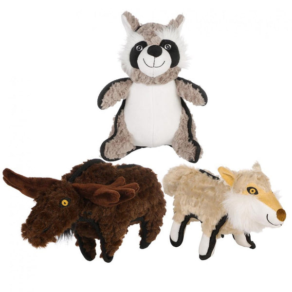 Ministry Of Pets Woodland Tough Canvas Plush Toy With Squeaker - Mixed 3pcs
