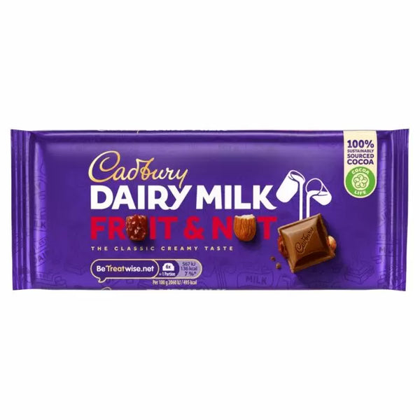 Cadbury Dairy Chopped Milk Fruit & Nut 95g