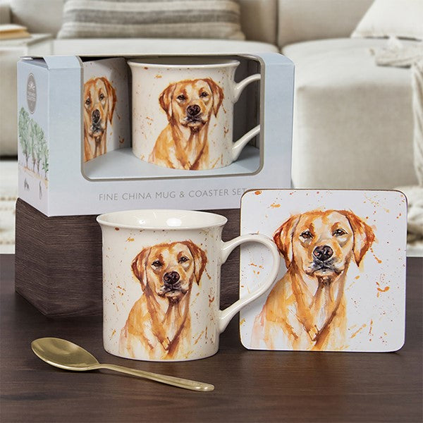 Golden Labrador Mug & Coaster
