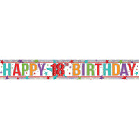 Party Banner - Age 18- Assorted colours/designs