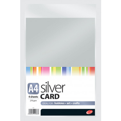 A4 Silver Card - 4 sheets 270gsm