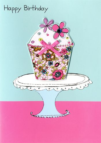 Birthday Greeting Card - Cake on Plate