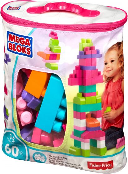 Mega Bloks Preschool 60 Piece Big Building Bag Pink