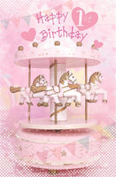 Age 1 Girl Birthday Card