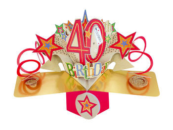40th Birthday Card  (Stars) - Pop Up Card